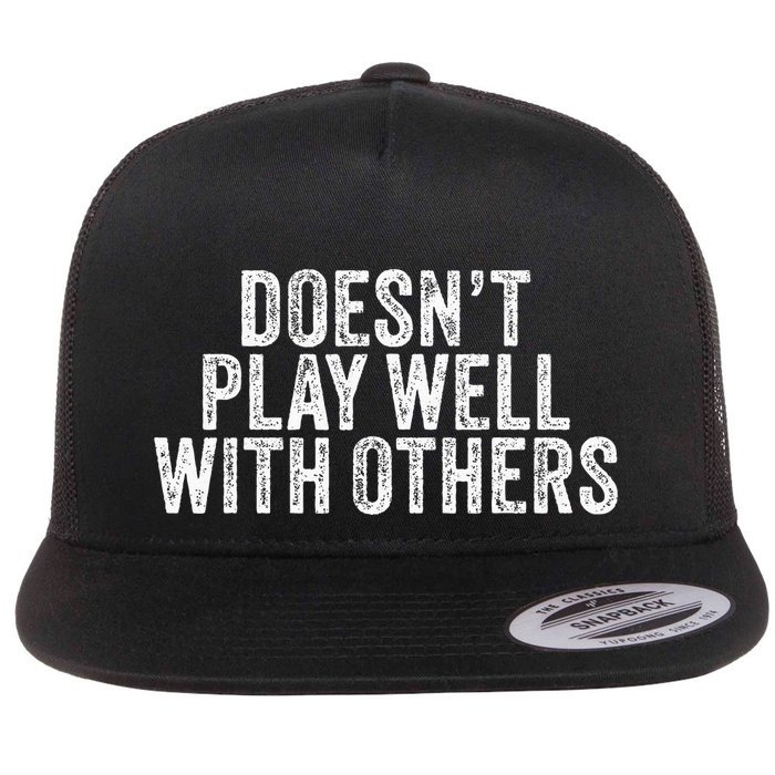 DoesnT Play Well With Others Funny Vintage Retro Flatbill Hat