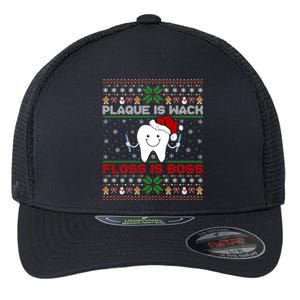 Dentist Plaque Wack Floss Is Boss Ugly Dentist Christmas Funny Gift Flexfit Unipanel Trucker Cap