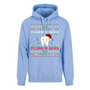 Dentist Plaque Wack Floss Is Boss Ugly Dentist Christmas Funny Gift Unisex Surf Hoodie