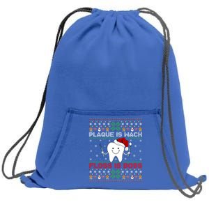 Dentist Plaque Wack Floss Is Boss Ugly Dentist Christmas Cool Gift Sweatshirt Cinch Pack Bag