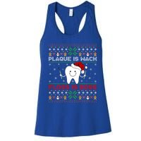 Dentist Plaque Wack Floss Is Boss Ugly Dentist Christmas Cool Gift Women's Racerback Tank