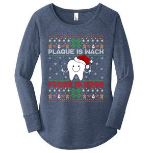 Dentist Plaque Wack Floss Is Boss Ugly Dentist Christmas Cool Gift Women's Perfect Tri Tunic Long Sleeve Shirt