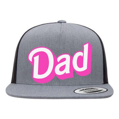 Dad Pin.K & White Overlapping Font Halloween Flat Bill Trucker Hat