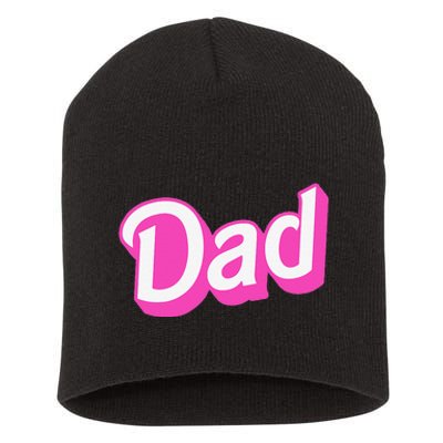 Dad Pin.K & White Overlapping Font Halloween Short Acrylic Beanie