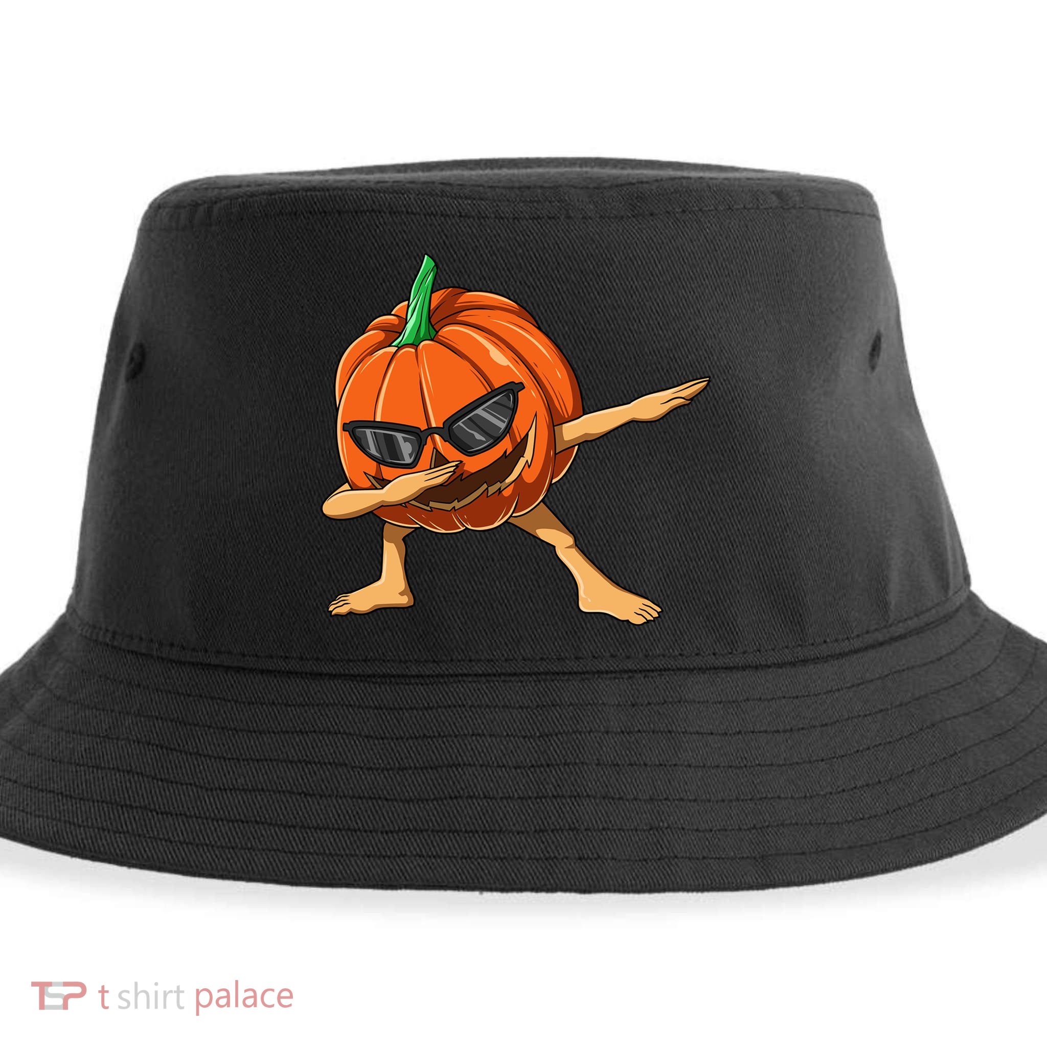 Dabbing Pumpkin With Glasses Halloween Pumpkin Dabbing Dab Gift Sustainable Bucket Hat