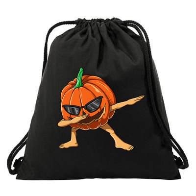 Dabbing Pumpkin With Glasses Halloween Pumpkin Dabbing Dab Gift Drawstring Bag