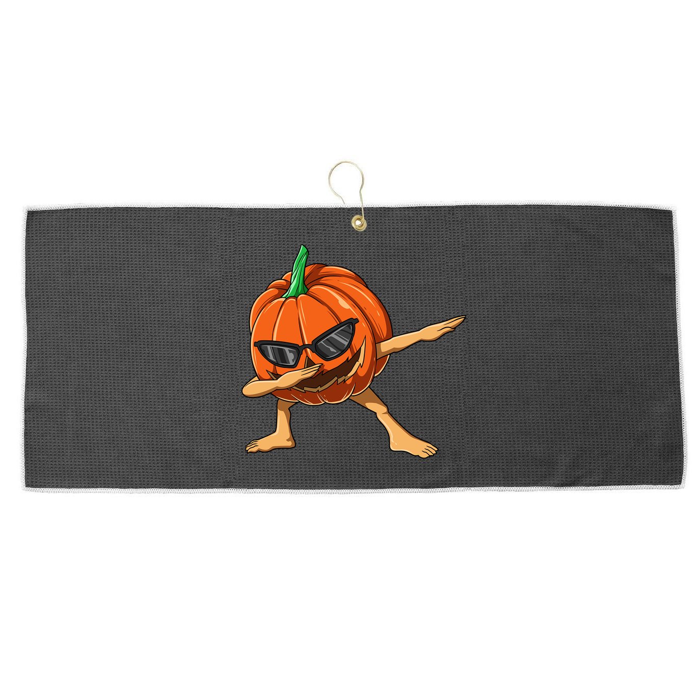 Dabbing Pumpkin With Glasses Halloween Pumpkin Dabbing Dab Gift Large Microfiber Waffle Golf Towel