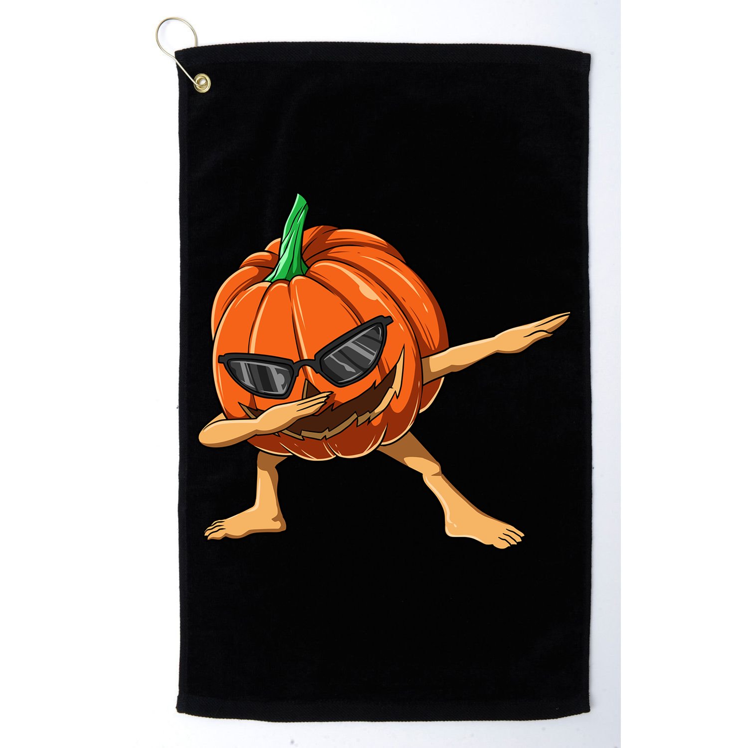 Dabbing Pumpkin With Glasses Halloween Pumpkin Dabbing Dab Gift Golf Towel
