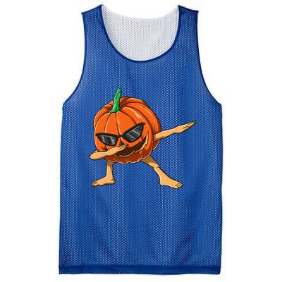 Dabbing Pumpkin With Glasses Halloween Pumpkin Dabbing Dab Gift Mesh Reversible Basketball Jersey Tank