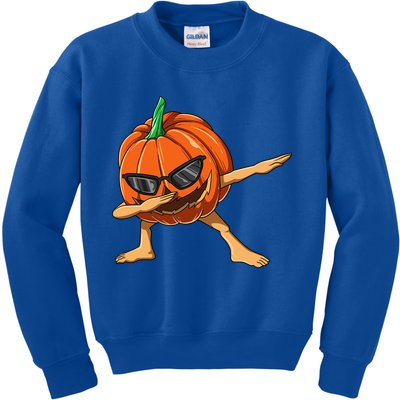 Dabbing Pumpkin With Glasses Halloween Pumpkin Dabbing Dab Gift Kids Sweatshirt