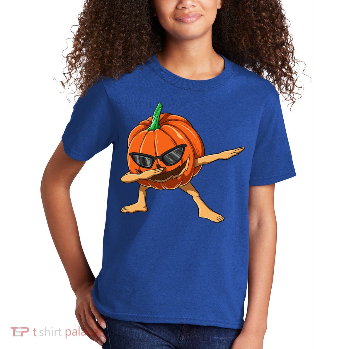 Dabbing Pumpkin With Glasses Halloween Pumpkin Dabbing Dab Gift Kids T-Shirt