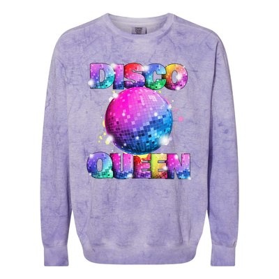 Disco Queen 70s Themed Dancing Seventies Ball Costume Colorblast Crewneck Sweatshirt