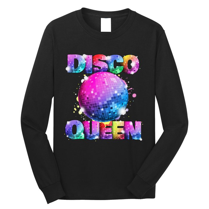 Disco Queen 70s Themed Dancing Seventies Ball Costume Long Sleeve Shirt