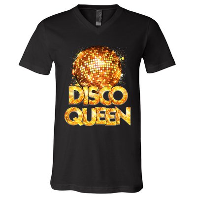 Disco Queen 70s Themed Vintage Disco Fever Costume V-Neck T-Shirt