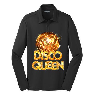 Disco Queen 70s Themed Vintage Disco Fever Costume Silk Touch Performance Long Sleeve Polo