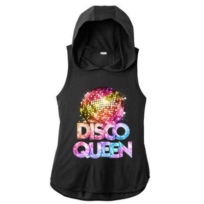 Disco Queen  70s Disco Themed Vintage Seventies Costume Ladies PosiCharge Tri-Blend Wicking Draft Hoodie Tank