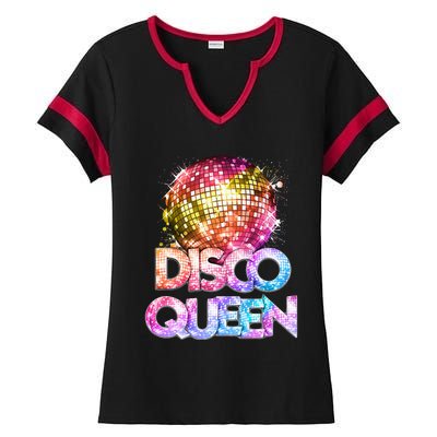 Disco Queen  70s Disco Themed Vintage Seventies Costume Ladies Halftime Notch Neck Tee