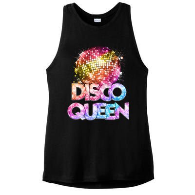 Disco Queen  70s Disco Themed Vintage Seventies Costume Ladies PosiCharge Tri-Blend Wicking Tank