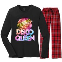 Disco Queen  70s Disco Themed Vintage Seventies Costume Women's Long Sleeve Flannel Pajama Set 