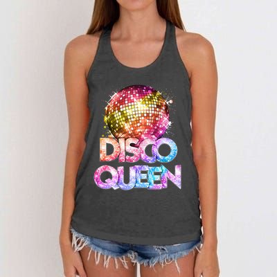 Disco Queen  70s Disco Themed Vintage Seventies Costume Women's Knotted Racerback Tank