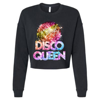 Disco Queen  70s Disco Themed Vintage Seventies Costume Cropped Pullover Crew