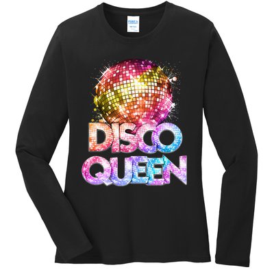 Disco Queen  70s Disco Themed Vintage Seventies Costume Ladies Long Sleeve Shirt