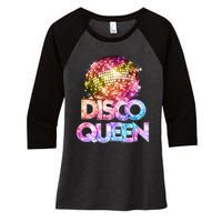 Disco Queen  70s Disco Themed Vintage Seventies Costume Women's Tri-Blend 3/4-Sleeve Raglan Shirt