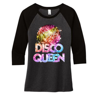 Disco Queen  70s Disco Themed Vintage Seventies Costume Women's Tri-Blend 3/4-Sleeve Raglan Shirt