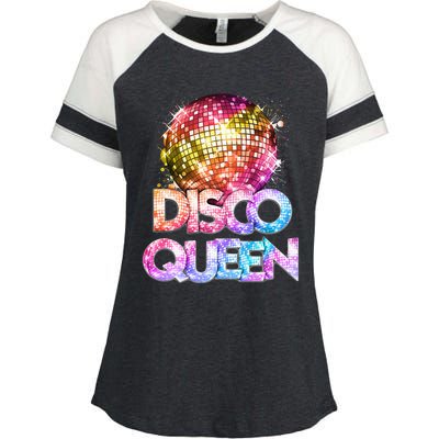 Disco Queen  70s Disco Themed Vintage Seventies Costume Enza Ladies Jersey Colorblock Tee