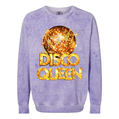 Disco Queen 70s Themed Vintage Disco Fever Costume Colorblast Crewneck Sweatshirt