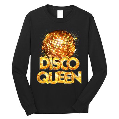 Disco Queen 70s Themed Vintage Disco Fever Costume Long Sleeve Shirt