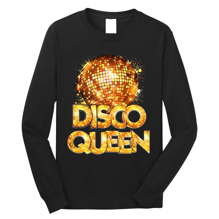 Disco Queen 70s Themed Vintage Disco Fever Costume Long Sleeve Shirt