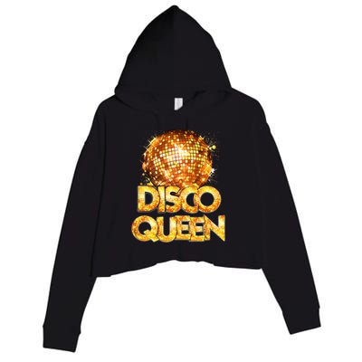 Disco Queen 70s Themed Vintage Disco Fever Costume Crop Fleece Hoodie