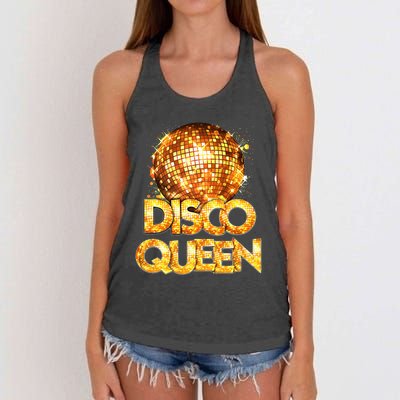 Disco Queen 70s Themed Vintage Disco Fever Costume Women's Knotted Racerback Tank