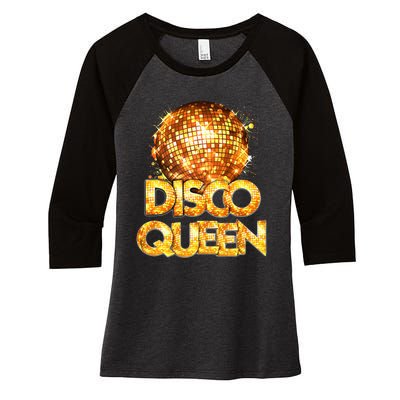 Disco Queen 70s Themed Vintage Disco Fever Costume Women's Tri-Blend 3/4-Sleeve Raglan Shirt