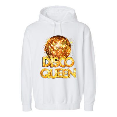 Disco Queen 70s Themed Vintage Disco Fever Costume Garment-Dyed Fleece Hoodie