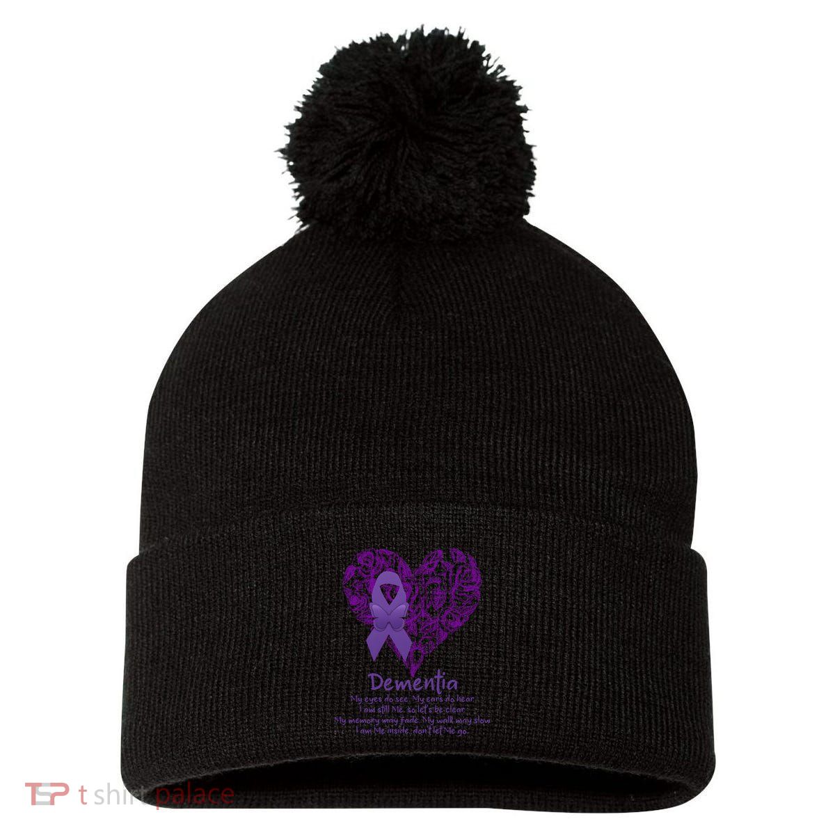 Dementia Quote AlzheimerS Support Pom Pom 12in Knit Beanie