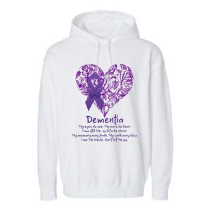 Dementia Quote AlzheimerS Support Garment-Dyed Fleece Hoodie