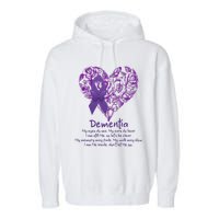 Dementia Quote AlzheimerS Support Garment-Dyed Fleece Hoodie