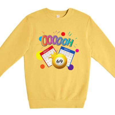 Drag Queen Bingo Funny Oooooh 69 Bingo Fan Lgbt Bingo Ball Premium Crewneck Sweatshirt