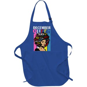 December Queen Birthday Traits Black Afro Hair Cool Gift Full-Length Apron With Pockets