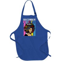 December Queen Birthday Traits Black Afro Hair Cool Gift Full-Length Apron With Pockets