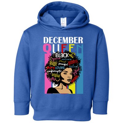 December Queen Birthday Traits Black Afro Hair Cool Gift Toddler Hoodie