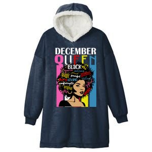 December Queen Birthday Traits Black Afro Hair Cool Gift Hooded Wearable Blanket