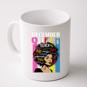 December Queen Birthday Traits Black Afro Hair Cool Gift Coffee Mug