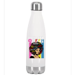 December Queen Birthday Traits Black Afro Hair Cool Gift Stainless Steel Insulated Water Bottle