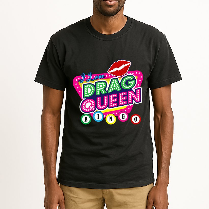 Drag Queen Bingo Funny I Love Drag Queen Bingo Fan Lgbt Tall T-Shirt