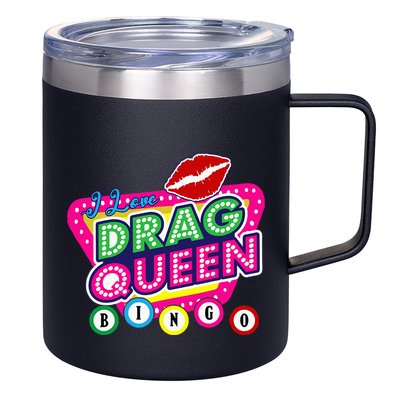Drag Queen Bingo Funny I Love Drag Queen Bingo Fan Lgbt 12oz Stainless Steel Coffee Mug