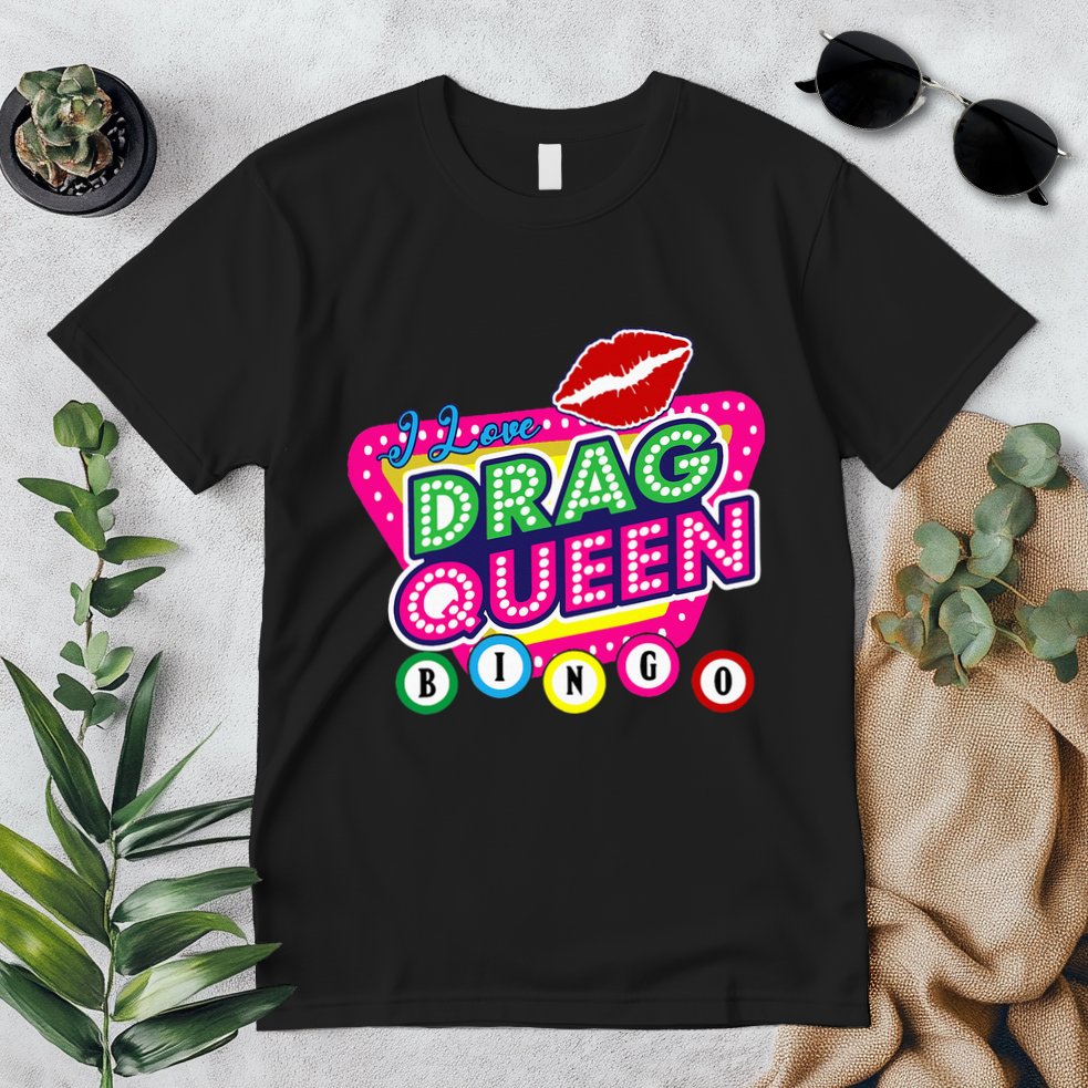 Drag Queen Bingo Funny I Love Drag Queen Bingo Fan Lgbt Premium T-Shirt