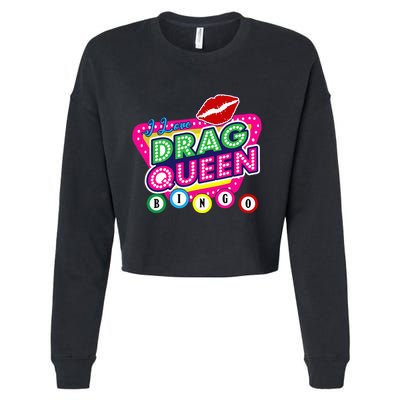 Drag Queen Bingo Funny I Love Drag Queen Bingo Fan Lgbt Cropped Pullover Crew